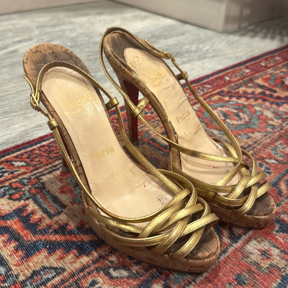 Christian louboutin cork heels